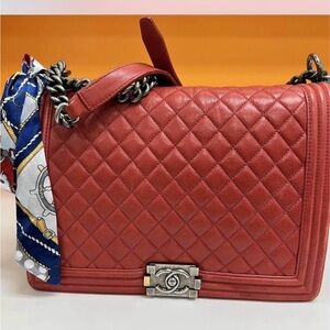 Red Large Chanel Boy Bag GOOD PRICE!
